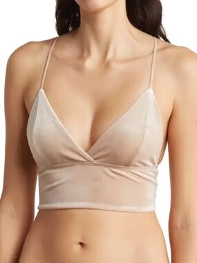 WISHLIST Velour Bralette – Gold (Small)